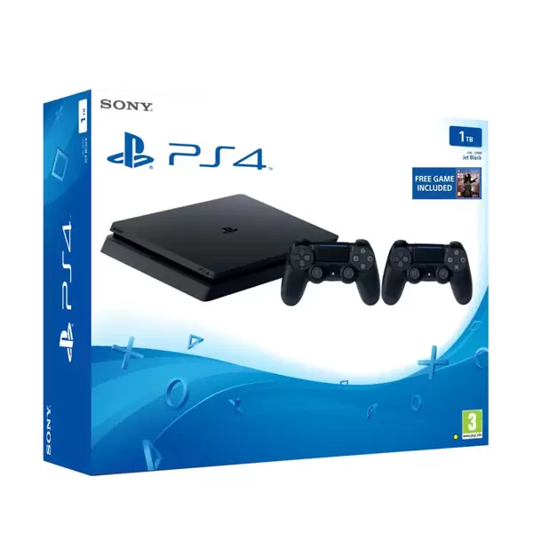 Sony PlayStation 4 1 TB Slim Console with additional Dual Shock 4 Controller (Free Game, Bloodborne – Game of the Year Edition) PS4