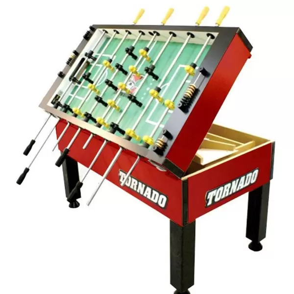 Tornado T-3000 Tournament Foosball Table in Crimson Red