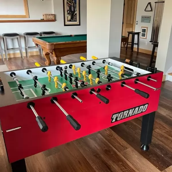 Tornado T-3000 Tournament Foosball Table in Crimson Red